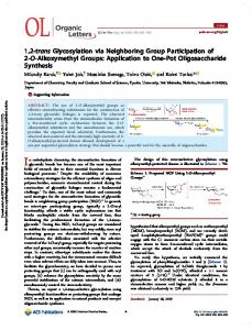 1,2-trans Glycosylation via Neighboring Group Participation of