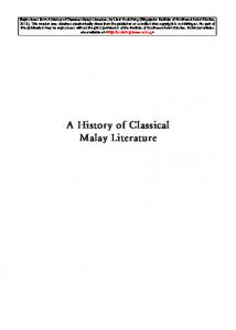 A History of Classical Malay Literature
 9789814459891