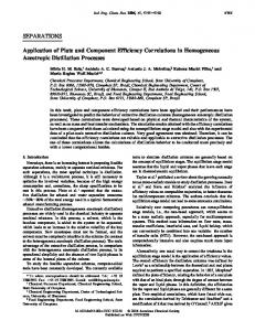 Application of Plate and Component Efficiency Correlations in