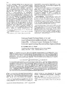 Carbonate ligand exchange studies of cis- and trans