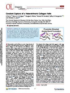 Covalent Capture of a Heterotrimeric Collagen Helix - ACS
