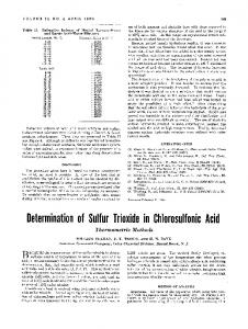 Determination of Sulfur Trioxide in Chlorosulfonic Acid
