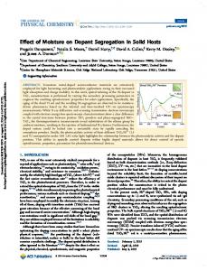 Effect of Moisture on Dopant Segregation in Solid Hosts - ACS