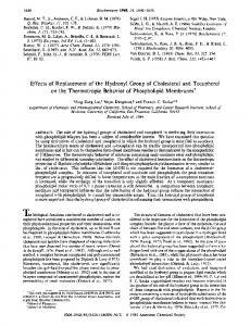 Effects of replacement of the hydroxyl group of cholesterol and