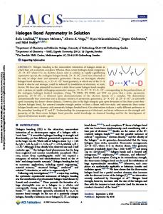 Halogen Bond Asymmetry in Solution - ACS Publications