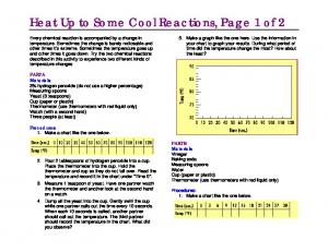 Heat Up to Some Cool Reactions, Page 1 of 2