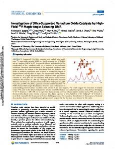 Investigation of Silica-Supported Vanadium Oxide Catalysts