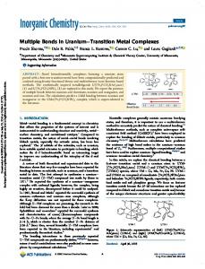 Multiple Bonds in UraniumâTransition Metal Complexes - ACS