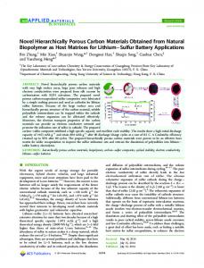 Novel Hierarchically Porous Carbon Materials Obtained from