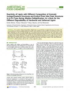 Reactivity of Lignin with Different Composition of Aromatic