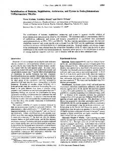 Solubilization of Benzene, Naphthalene, Anthracene, and