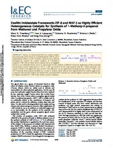 Zeolitic Imidazolate Frameworks ZIF-8 and MAF-5 as Highly